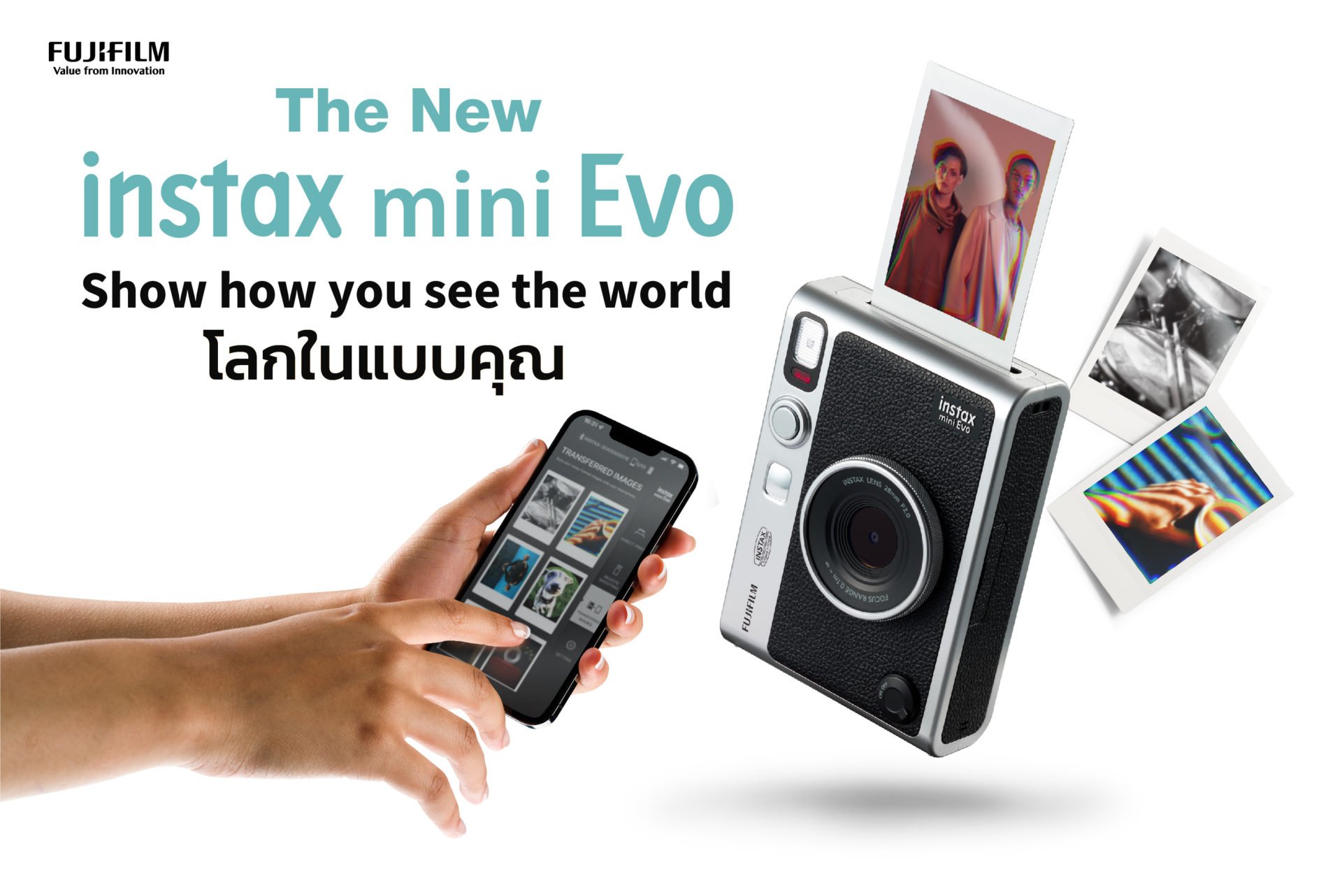 FujiFilm Instax Cam Mini Evo Camera Black Kit - Outdoorphoto - South Africa