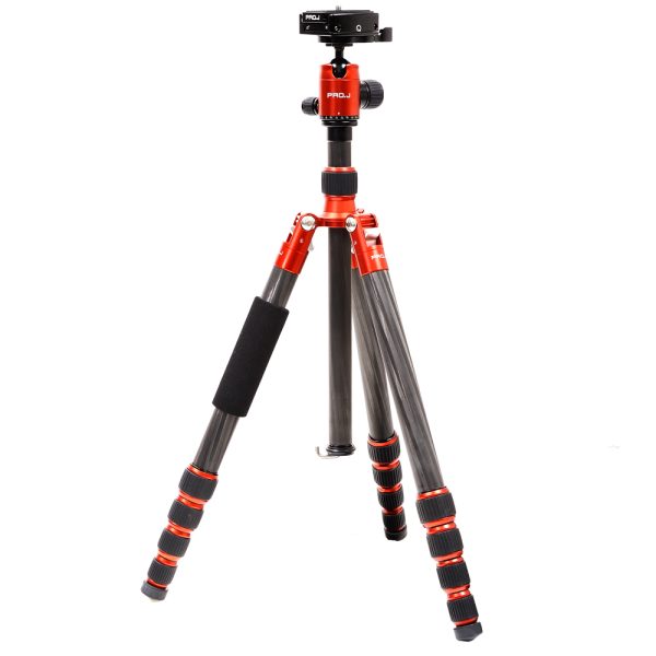 Jenova PRO.J Professional Carbon Travel Tripod - Red-45834RD