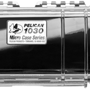 Pelican 1030 Micro Case - Black/Clear Available in clear with color liner or solid Automatic Pressure Equalization Valve – balances interior pressure, keeps water out Carabiner Easy open latch Lifetime Guarantee of Excellence Rubber liner for extra protection doubles as o-ring seal Stainless steel hardware